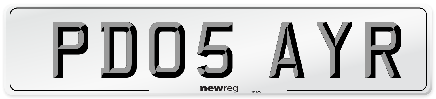 PD05 AYR Number Plate from New Reg